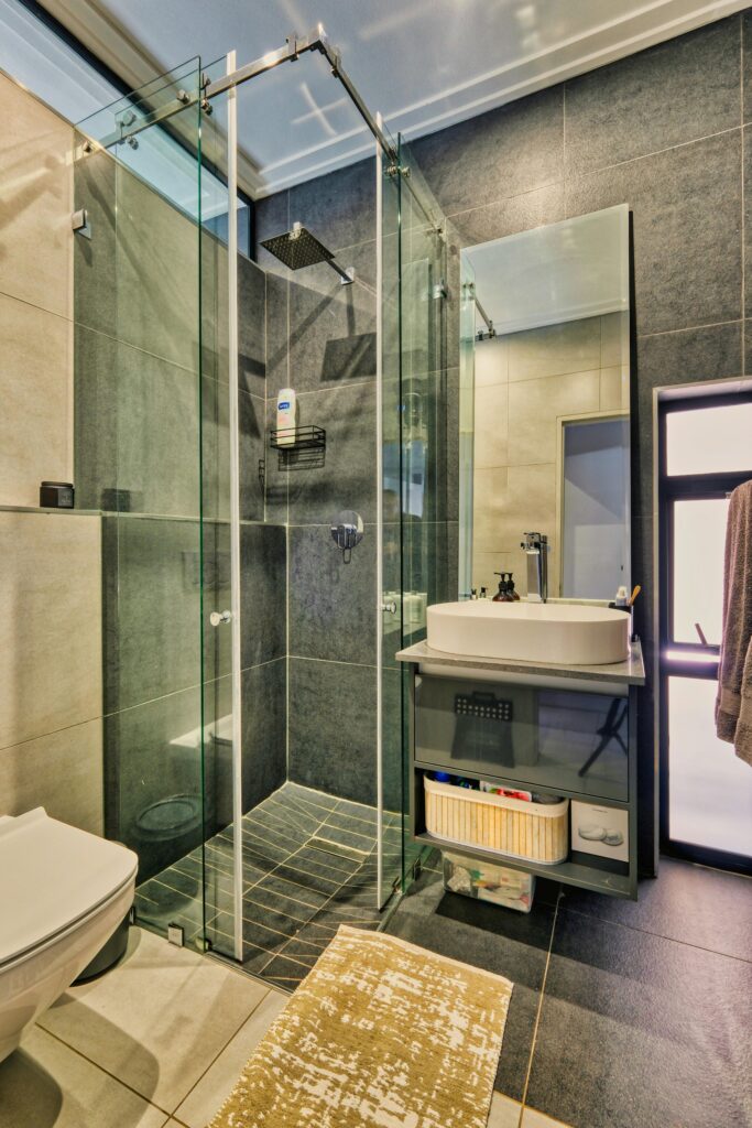 a renovated bathroom in Oakville, Ontario