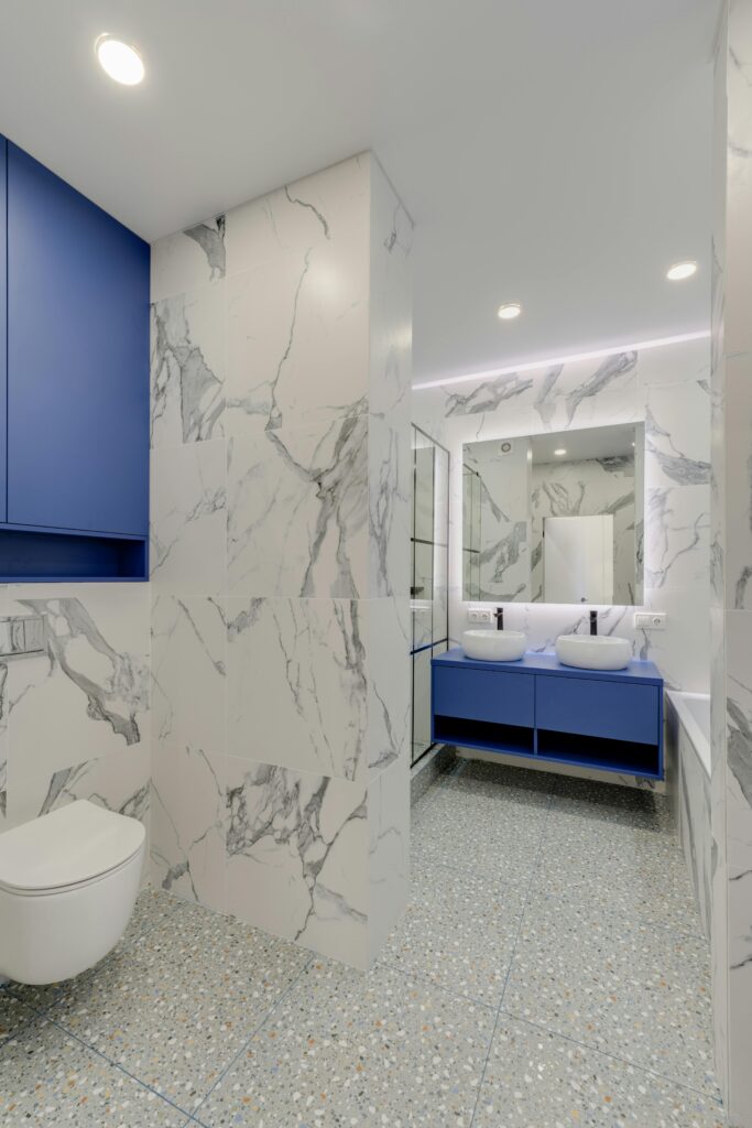 a renovated bathroom in Oakville, Ontario